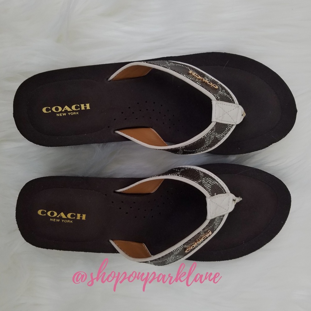 SOLD!! Coach Jolene Wedge Signature Sandals - Picture 6 of 6